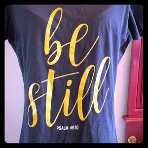 Be Still black t shirt size large